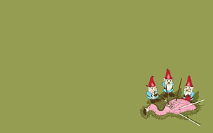 illustration of three dwarfs HD wallpaper